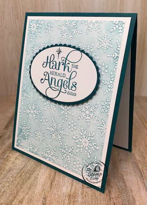 Have you ever tried the Faux White Wash Technique?  This is what I'm calling this technique.  I'm sure there are other names out there but when I completed this technique it reminded me of a white wash so that's what I'm going with. I paired the Winter Snow embossing folder with the Stampin 'Up! For Unto Us stamp set. #thestampcamp #stampinup #technique