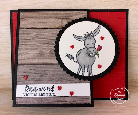 Stampin' Up! got the name right when they titled the Darling Donkeys stamp set with Darling; aren't they just the cutest little donkeys? You know this little guy is my favorite! Maybe because Valentine's day is just around the corner. #thestampcamp #stampinup #darlingdonkeys