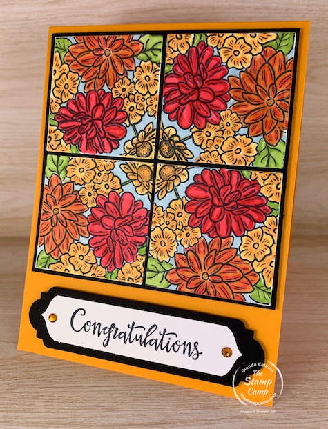Here's a fun new technique for you to try. It is called Kaleidoscope Squares. I used the Ornate Garden stamp set to create this card. Visit my blog for more details. #thestampcamp #stampinup #technique #ornategarden