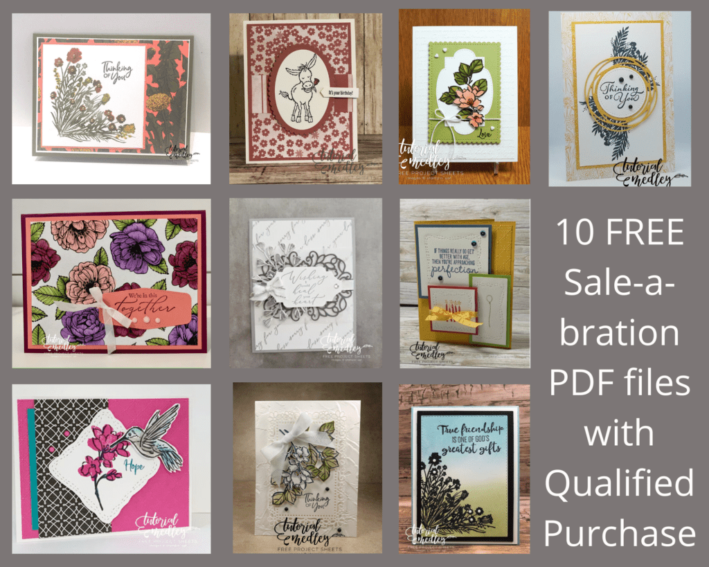 This is the LAST day of Sale-a-bration and the last day you can get these 10 Sale-a-bration Card PDF files for FREE with order. #thestampcamp #saleabration #stampinup