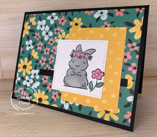Saturday Sketch with Springtime Joy stamp set from Stampin' Up! I think the little bunny from this stamp set goes perfectly with the FREE Flower & Field Designer Series Papers. #stampinup #thestampcamp #saturdaysketch