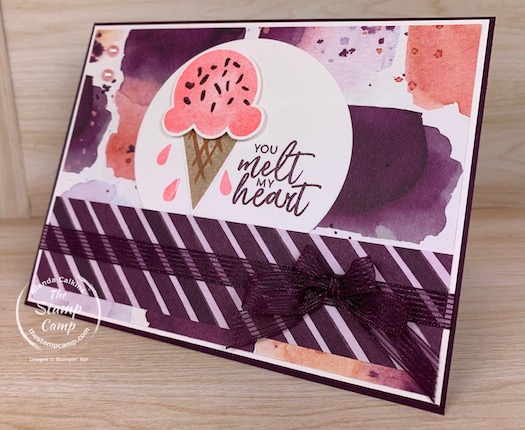 Yes, another Sweet Ice Cream card with the coordinating Ice Cream Corner Designer Series Paper; what can I say; I'm having so much fun with this product suite from Stampin' Up! Gearing up for some fun Summer Events! #thestampcamp #stampinup #icecream