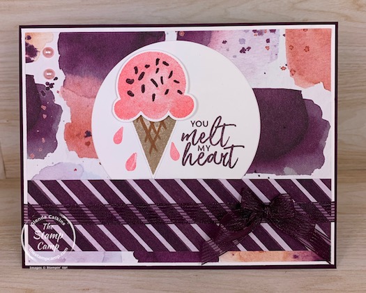 Yes, another Sweet Ice Cream card with the coordinating Ice Cream Corner Designer Series Paper; what can I say; I'm having so much fun with this product suite from Stampin' Up! Gearing up for some fun Summer Events! #thestampcamp #stampinup #icecream