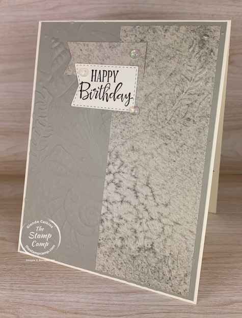 Why not let the beauty of the Seashell 3D embossing folder be the focal point to your card. Pair it with the Sand & Sea Designer Series Paper for the win! #thestampcamp #stampinup #cardsketch