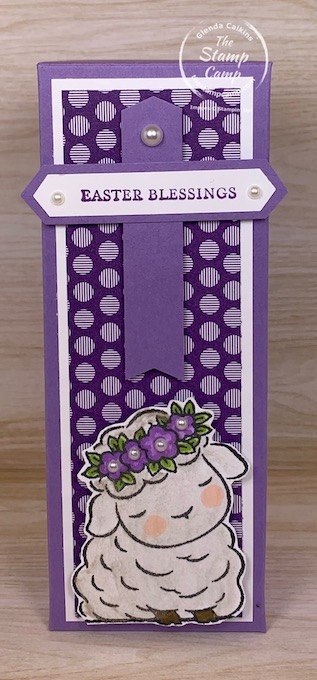 When I saw this little lamb Pez Dispenser I knew right away I was going to create something to hold it in. I created this box and used the little lamb from the Springtime Joy stamp set. It goes perfectly with this pez dispenser. #thestampcamp #stampinp #treatholder #easter