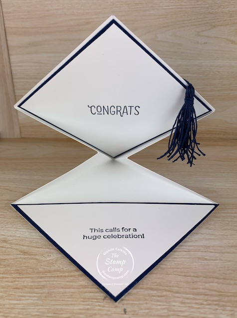 How to create a graduation card any grad would love to receive. This is not only a graduation card but a gift card holder as well. #thestampcamp #stampinup #graduation