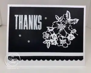 Black & White Stampin' Up! Hand Penned Petals Cards Thanks!