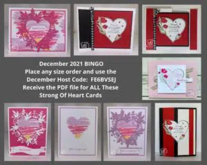 BINGO Night Featuring Stampin' Up! Strong of Heart Stamp Set
