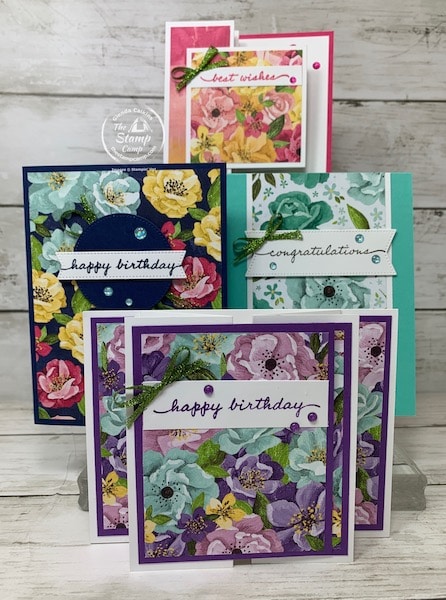 card kits of the month, stampin up fun fold cards