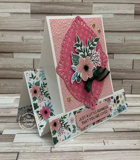 fun fold birthday card framed florets