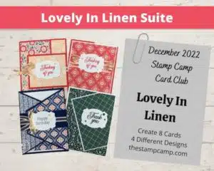 Lovely In Linen Stamp Camp Card Kit of the Month Club