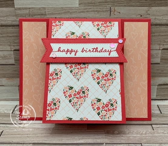 fun fold card country floral lane