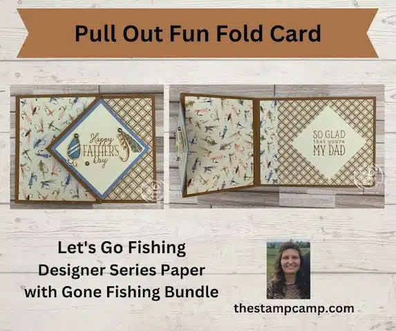 let's go fishing designer series paper fun fold cards