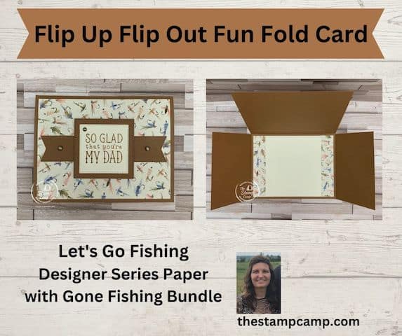 let's go fishing designer series paper fun fold cards