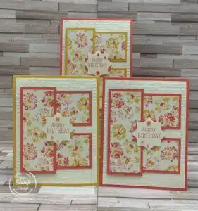 Three Pretty One Sheet Wonder Cards With Inked & Tiled Bundle