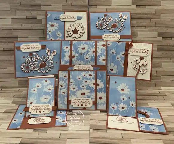one sheet wonder fun fold cards using fresh as a daisy designer series paper