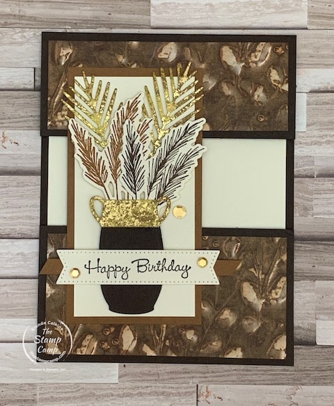 simple fun fold card with Earthen Elegance