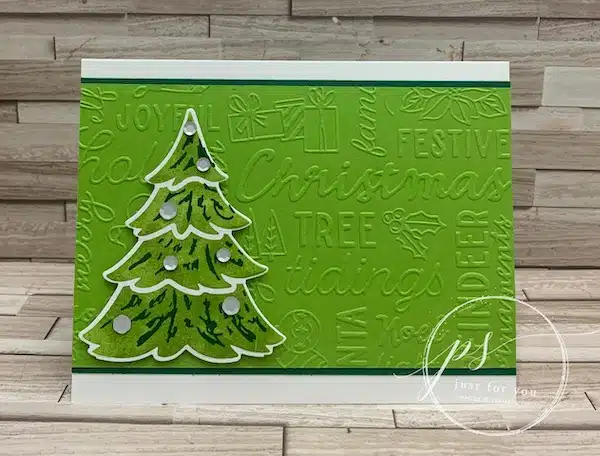 Christmas card with embossing folders
