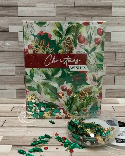 Christmas Card with designer Series paper and stamping techniques