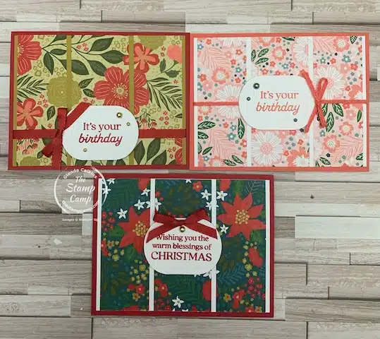 designer series paper christmas cards and birthday cards