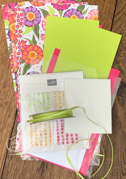 card kit of the month flowering zinnia's