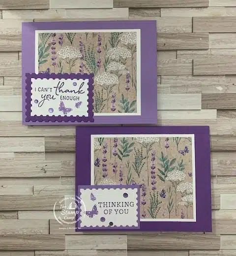 simple stamped cards with designer series paper