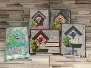 Five One Sheet Wonder Cards With Country Birdhouse Bundle