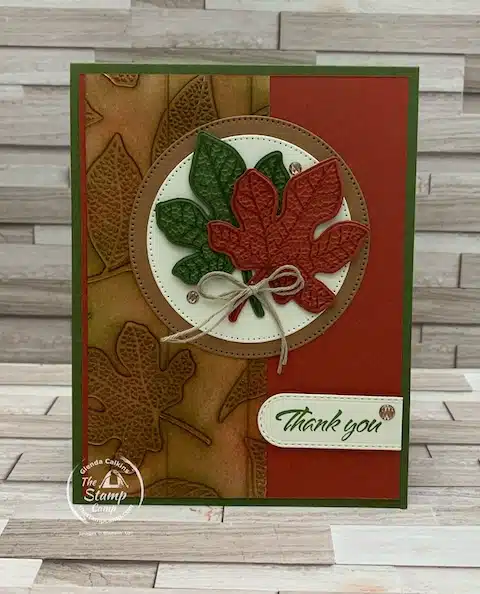 fall themed card with embossing folder techniques