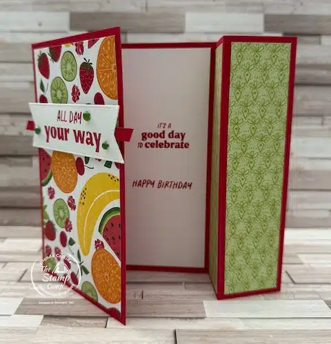 creative fun fold card with sale-a-bration paper