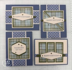 Simple Masculine Cards With Timeless Plaid One Sheet Wonder Technique