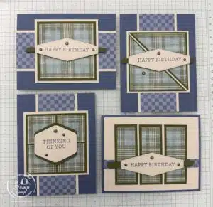 Simple Masculine Cards With Timeless Plaid One Sheet Wonder Technique