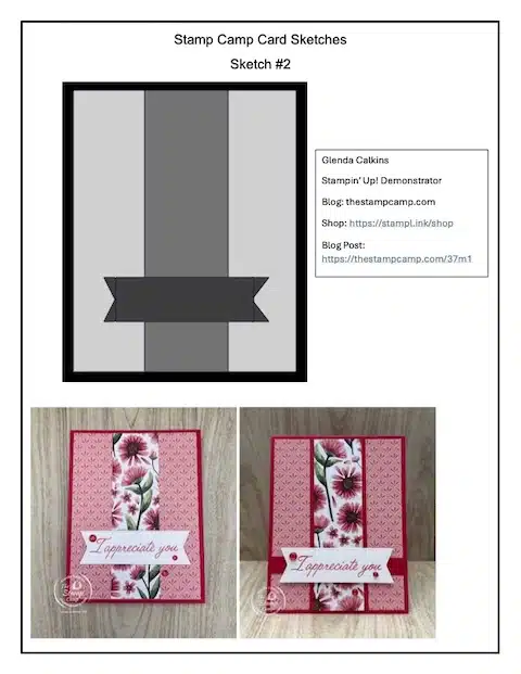 simple stamping designs with card sketches from the stamp camp