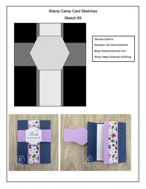 beginner card stamping ideas with card sketches