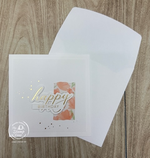 simply stamping cards with birthday greeting