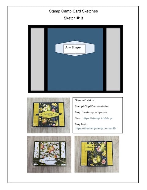 card sketches from the stamp camp week 13