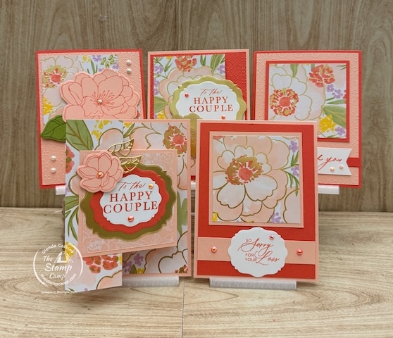 five beautiful one sheet wonder cards from the stamp camp