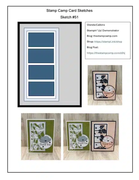 easy card sketches week 51