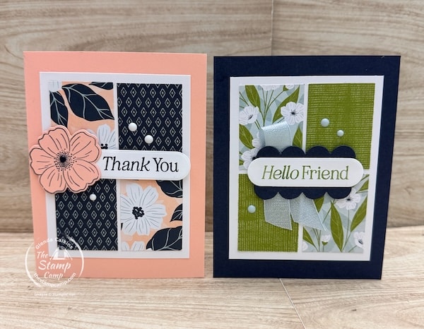 beginner stamping card ideas with card sketches from the stamp camp
