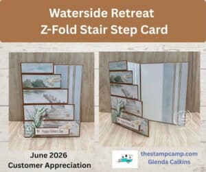 Fun fold card Zfold stair steps