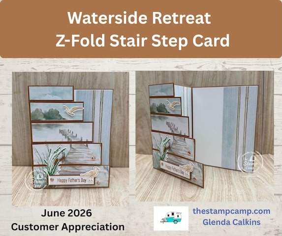 Fun fold card Zfold stair steps